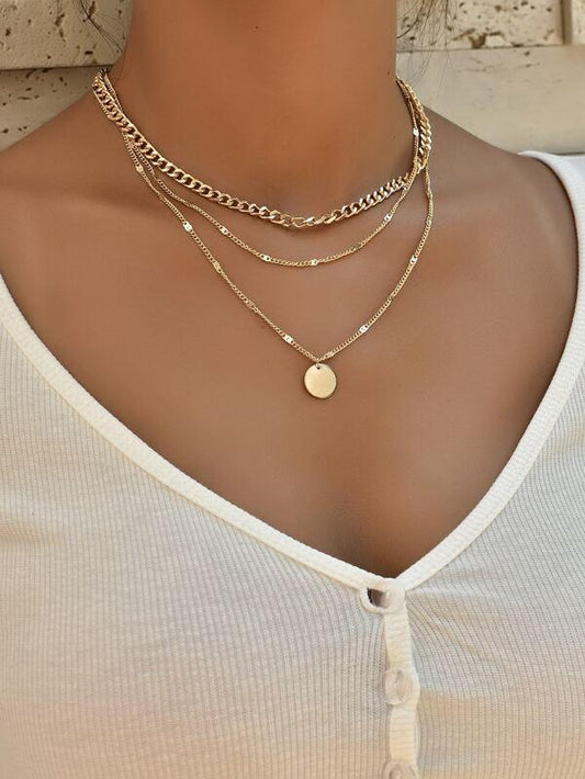 Disc Charm Layered Necklace - INS | Online Fashion Free Shipping Clothing, Dresses, Tops, Shoes