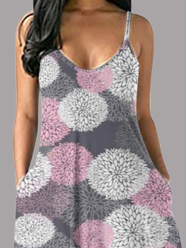 Dot & Stripes Printed Sleeveless Sling Maxi Dress - Maxi Dresses - INS | Online Fashion Free Shipping Clothing, Dresses, Tops, Shoes - 10/06/2021 - Color_Black - Color_Blue