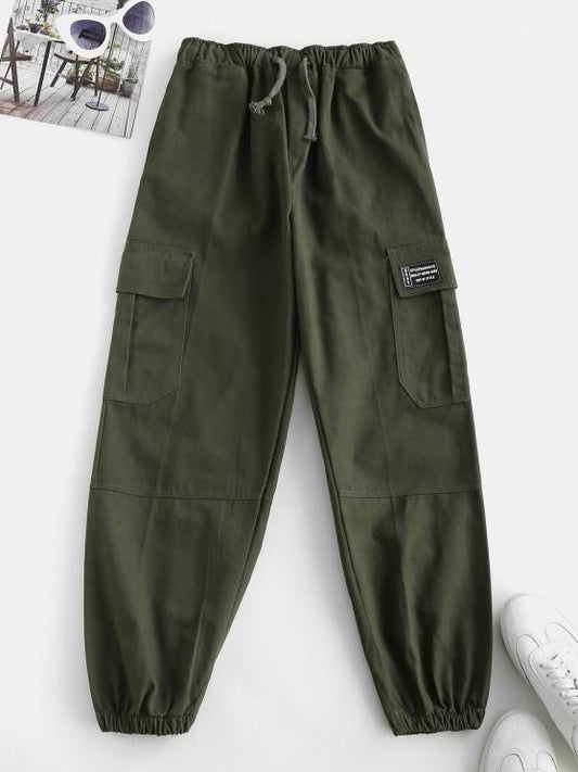 Drawstring Pocket Beam Feet Cargo Pants - Pants - INS | Online Fashion Free Shipping Clothing, Dresses, Tops, Shoes - 02/18/2021 - 2XL - Bottoms