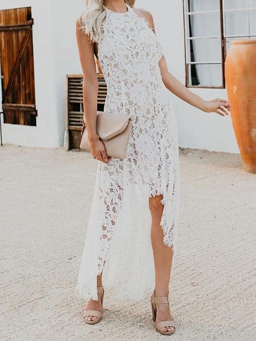 Elegant Sleeveless Lace Hollow Open-back Dress - Maxi Dresses - INS | Online Fashion Free Shipping Clothing, Dresses, Tops, Shoes - 17/06/2021 - 30-40 - color-black