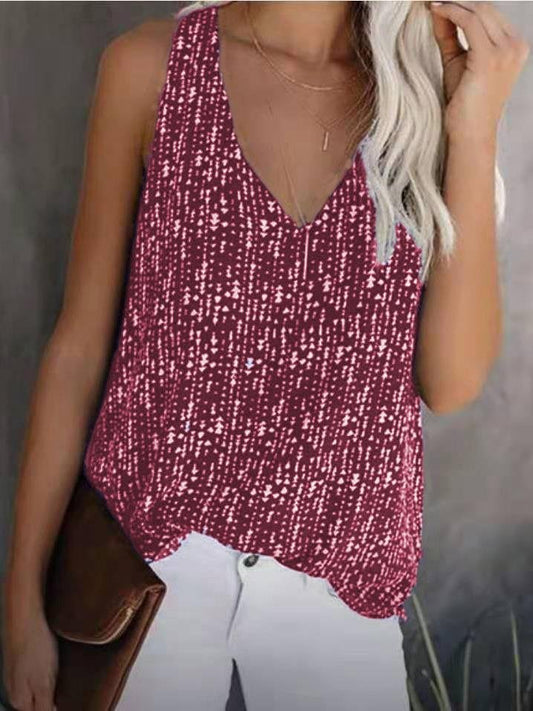 Fashion Eye-catching Print Sleeveless Tank Tops - T-shirts - INS | Online Fashion Free Shipping Clothing, Dresses, Tops, Shoes - 13/05/2021 - 13052021 - 130521