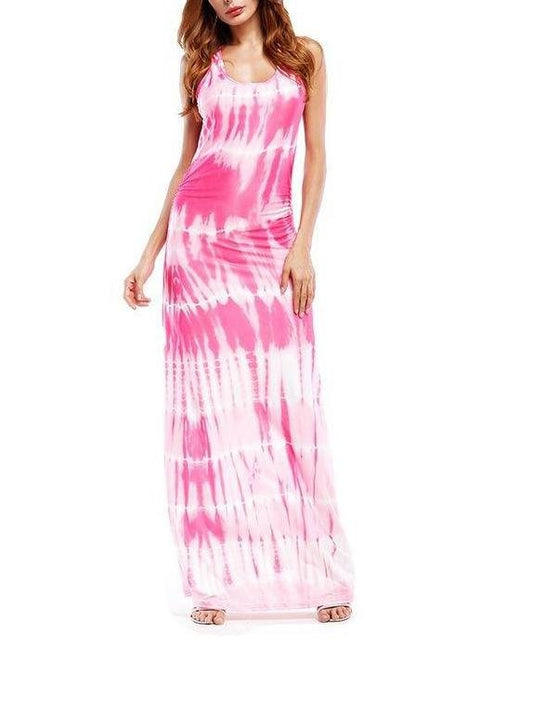 Fashion Gradient Color Scoop Neck Sleeveless Maxi Dress - Maxi Dresses - INS | Online Fashion Free Shipping Clothing, Dresses, Tops, Shoes - 20/05/2021 - Color_Dark Blue - Color_Dark Pink