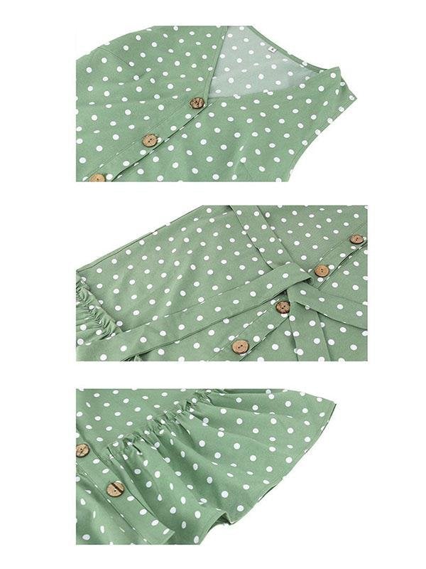 Fashion Polka Dots Print Ruffle Hem Mini Dresses With Belt - Mini Dresses - INS | Online Fashion Free Shipping Clothing, Dresses, Tops, Shoes - 13/05/2021 - 13052021 - 130521