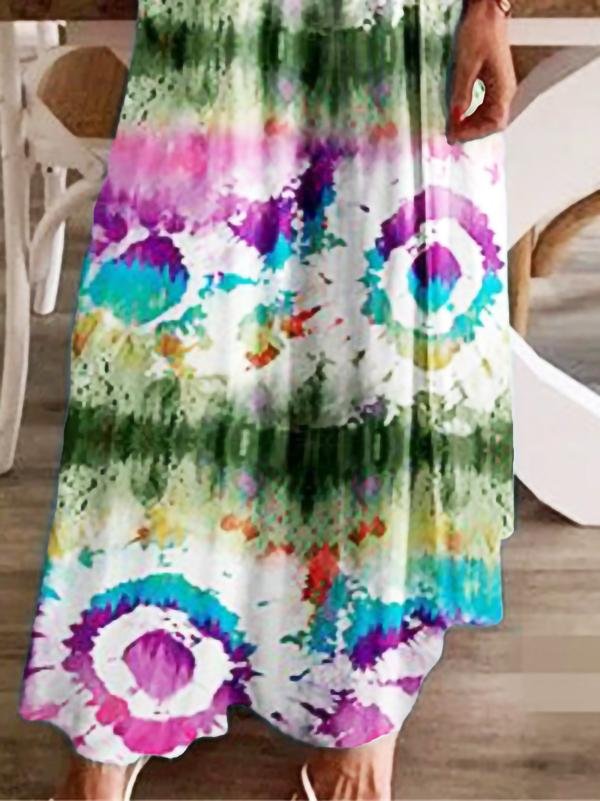 Fashion Printed Loose Suspender Dress - Maxi Dresses - INS | Online Fashion Free Shipping Clothing, Dresses, Tops, Shoes - 11/06/2021 - Color_Green - DRE2106110360
