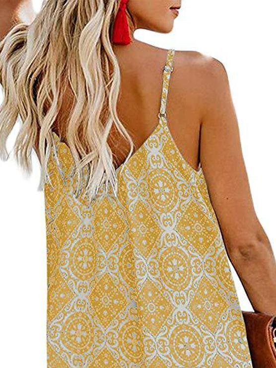 Fashion Printed Suspender V-neck Tank Tops - Tank Tops - INS | Online Fashion Free Shipping Clothing, Dresses, Tops, Shoes - 19/05/2021 - Color_Blue - Color_Pink