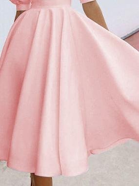 Fashion Solid Puff Mid Sleeve Big Swing Midi Dresses - Midi Dresses - INS | Online Fashion Free Shipping Clothing, Dresses, Tops, Shoes - 06/07/2021 - 30-40 - color-black