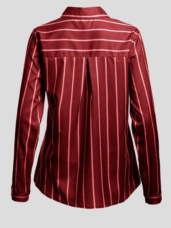 Fashion Striped Long Sleeve Lapel Shirt - Blouses - INS | Online Fashion Free Shipping Clothing, Dresses, Tops, Shoes - 18/06/2021 - 20-30 - BLO2106180121