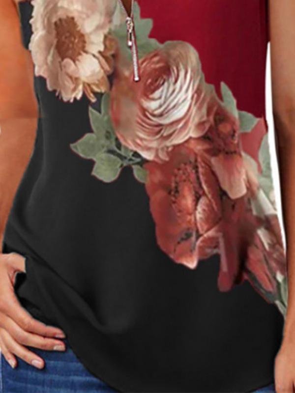 Fashion V-neck Zipper Sleeveless Vest - Tank Tops - INS | Online Fashion Free Shipping Clothing, Dresses, Tops, Shoes - 11/06/2021 - Color_Red - Season_Summer