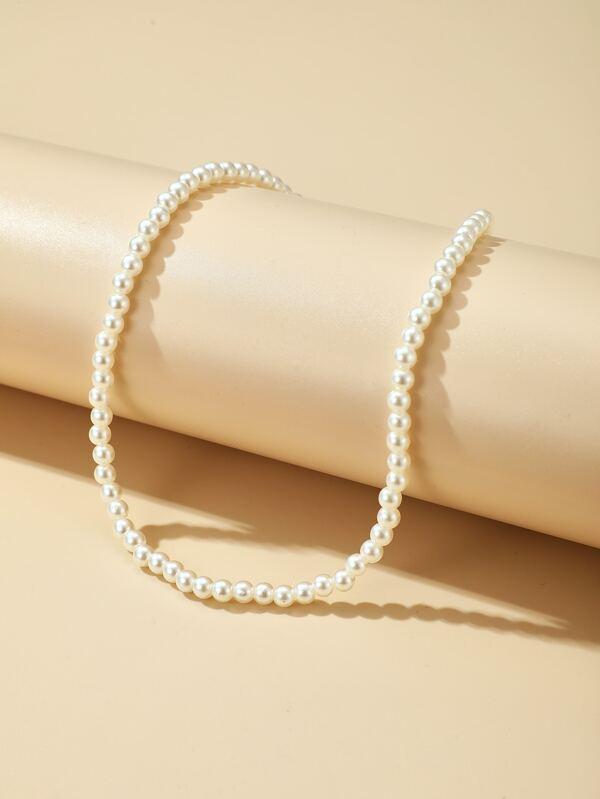 Faux Pearl Beaded Necklace - INS | Online Fashion Free Shipping Clothing, Dresses, Tops, Shoes