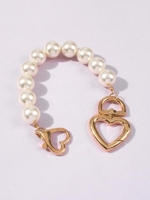 Faux Pearl Heart Decor Bracelet - INS | Online Fashion Free Shipping Clothing, Dresses, Tops, Shoes