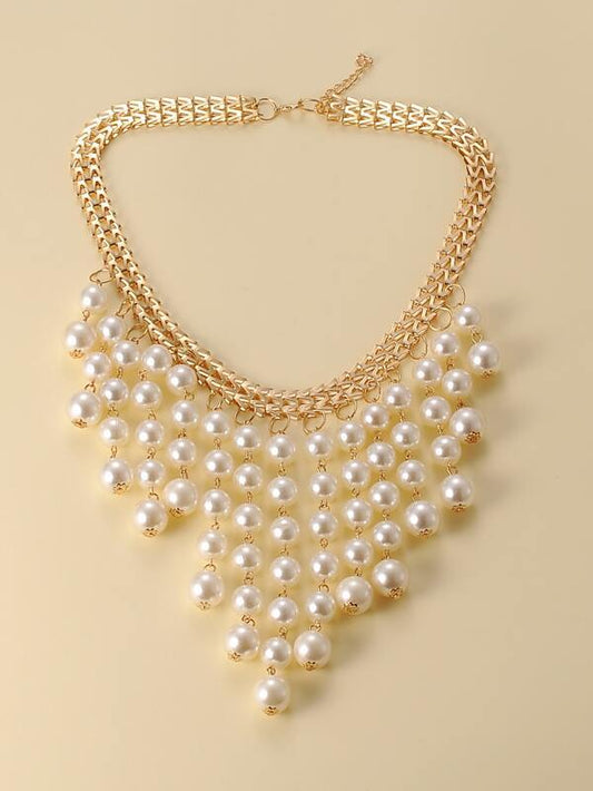 Faux Pearl Tassel Charm Necklace - INS | Online Fashion Free Shipping Clothing, Dresses, Tops, Shoes