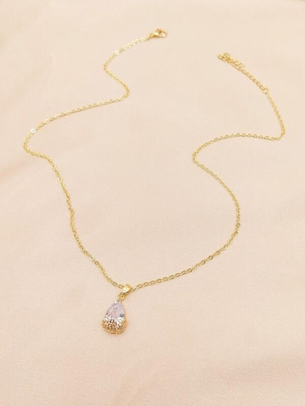 Faux Teardrop Crystal Charm Necklace - INS | Online Fashion Free Shipping Clothing, Dresses, Tops, Shoes