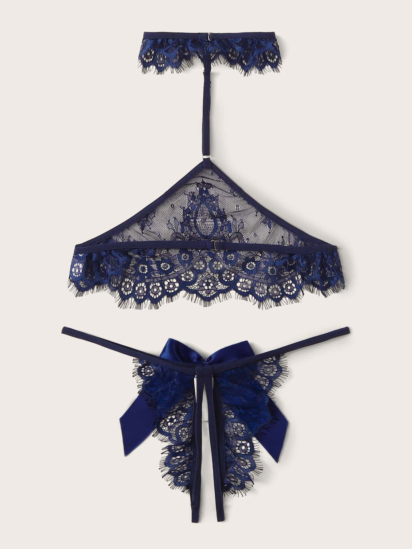 Floral Lace Lingerie Set With Choker - INS | Online Fashion Free Shipping Clothing, Dresses, Tops, Shoes