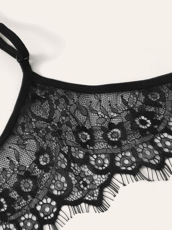 Floral Lace Lingerie Set With Choker - INS | Online Fashion Free Shipping Clothing, Dresses, Tops, Shoes