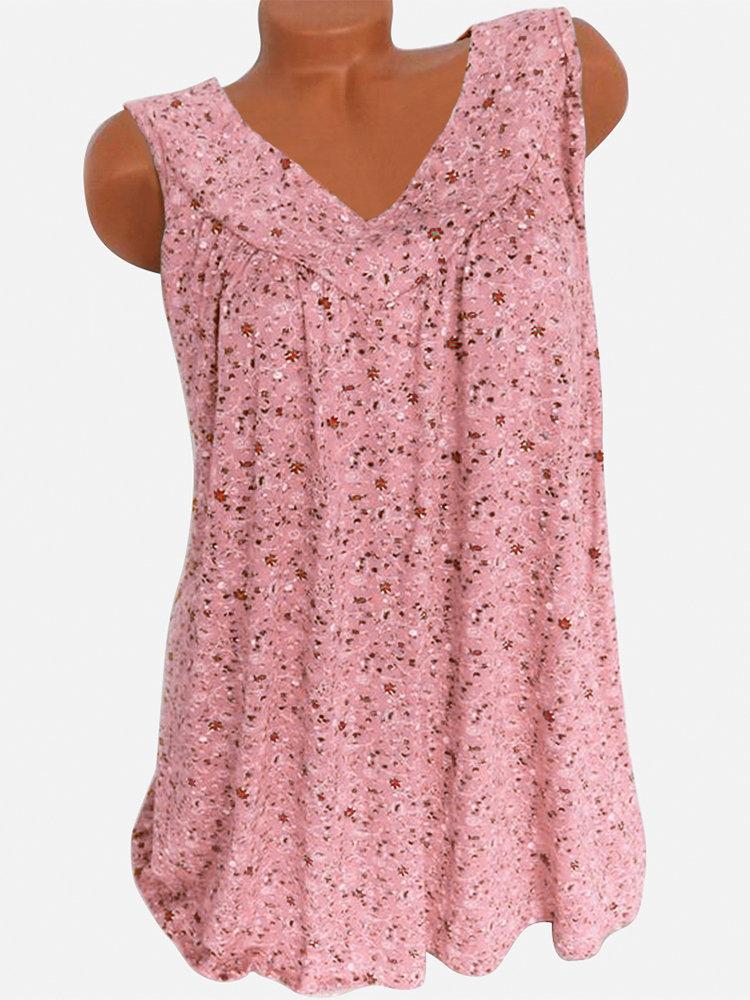 Floral Print V-neck Sleeveless Vest - Tank Tops - INS | Online Fashion Free Shipping Clothing, Dresses, Tops, Shoes - 10-20 - 24/06/2021 - color-black