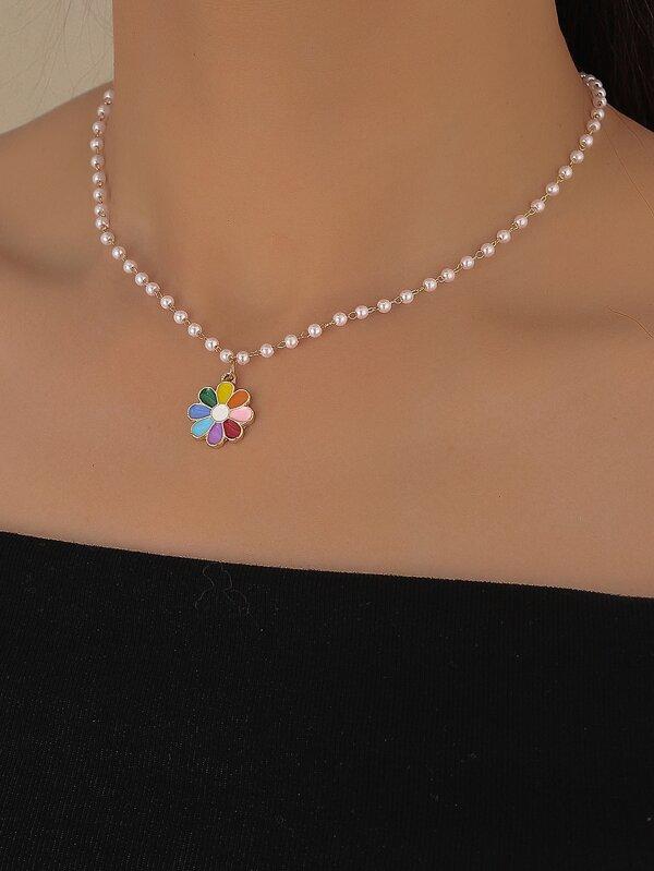Flower Charm Necklace - INS | Online Fashion Free Shipping Clothing, Dresses, Tops, Shoes