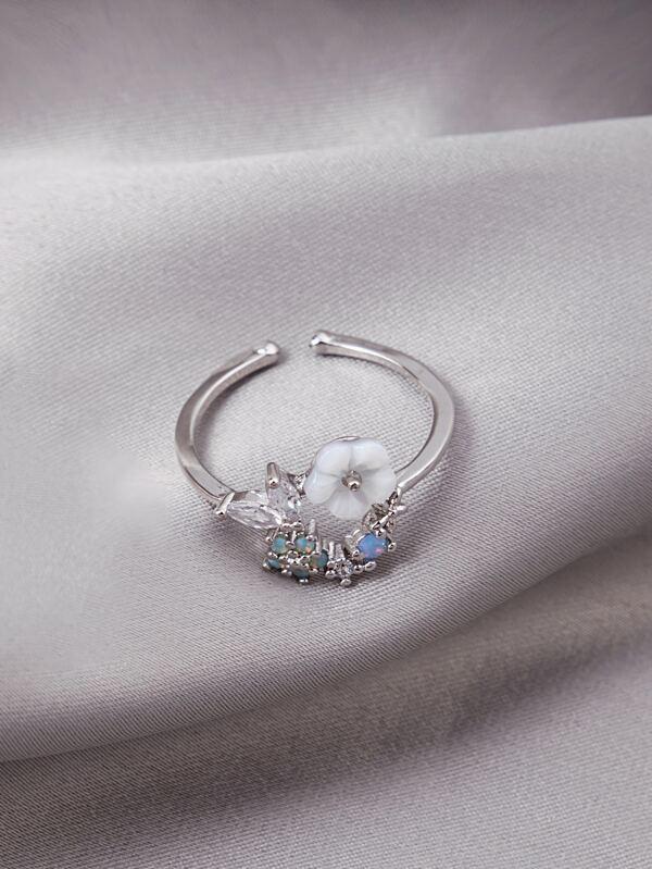 Flower Decor Cuff Ring - INS | Online Fashion Free Shipping Clothing, Dresses, Tops, Shoes