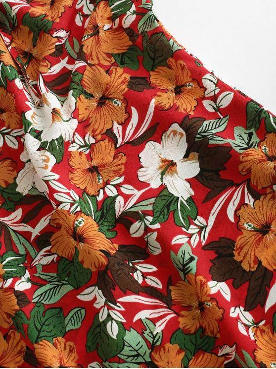 Flower Print Tie Cami Summer Dress - Dresses - INS | Online Fashion Free Shipping Clothing, Dresses, Tops, Shoes - 02/09/2021 - Daily - Dresses