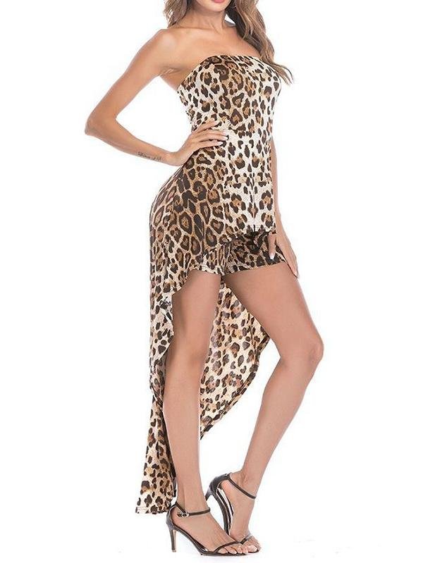 Flowy Off-shoulder Leopard Print Beach Romper - Rompers - INS | Online Fashion Free Shipping Clothing, Dresses, Tops, Shoes - 17/05/2021 - Color_Leopard - ROM210519060