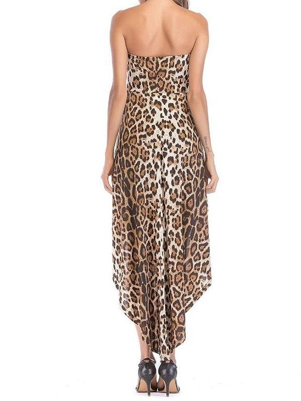 Flowy Off-shoulder Leopard Print Beach Romper - Rompers - INS | Online Fashion Free Shipping Clothing, Dresses, Tops, Shoes - 17/05/2021 - Color_Leopard - ROM210519060