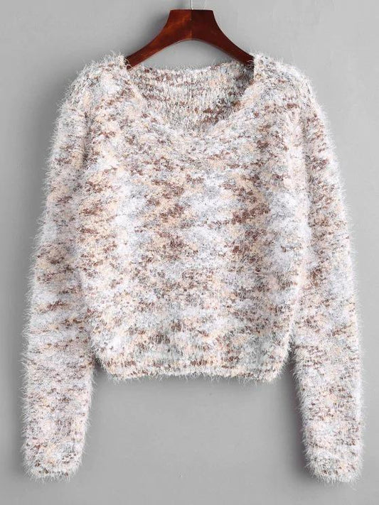 Fuzzy Chenille Confetti Knit Sweater - INS | Online Fashion Free Shipping Clothing, Dresses, Tops, Shoes