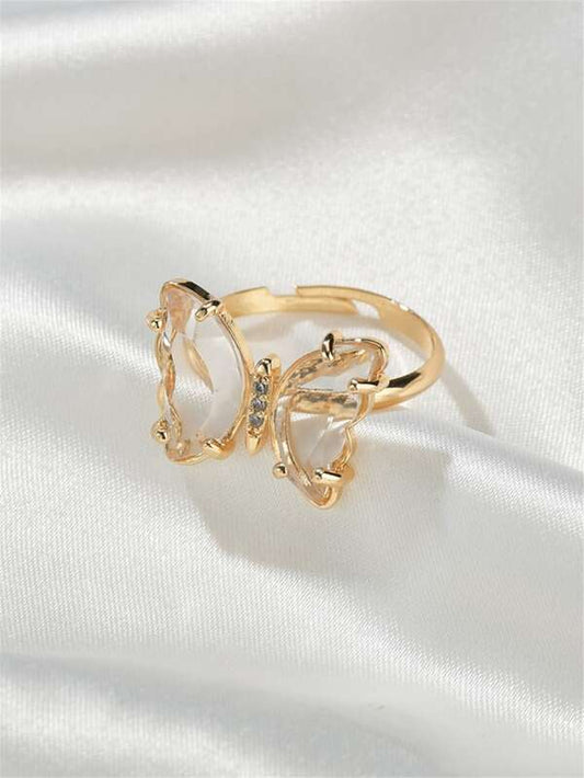 Gemstone Decor Butterfly Decor Ring - INS | Online Fashion Free Shipping Clothing, Dresses, Tops, Shoes