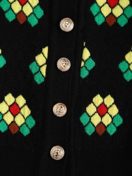 Geo Graphic Button Up Cardigan - INS | Online Fashion Free Shipping Clothing, Dresses, Tops, Shoes