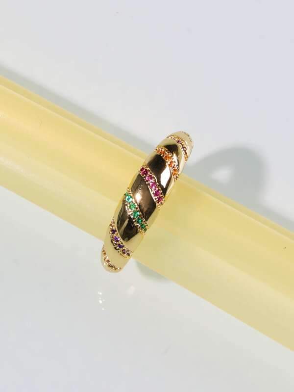 Gold Plated Rhinestone Decor Ring - INS | Online Fashion Free Shipping Clothing, Dresses, Tops, Shoes