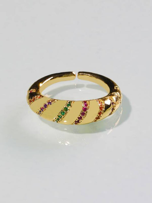 Gold Plated Rhinestone Decor Ring - INS | Online Fashion Free Shipping Clothing, Dresses, Tops, Shoes