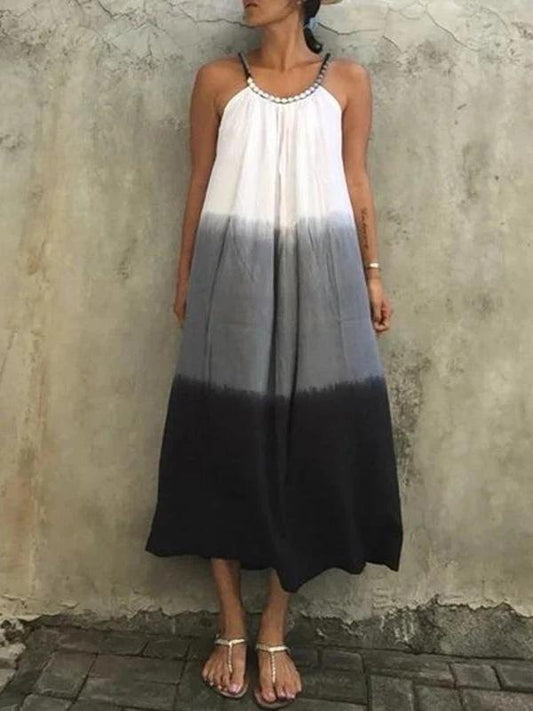 Gradient Tie-dye Sleeveless Dress With Big Swing - Midi Dresses - INS | Online Fashion Free Shipping Clothing, Dresses, Tops, Shoes - 19/07/2021 - 30-40 - color-black
