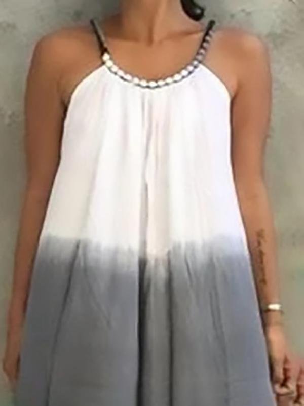 Gradient Tie-dye Sleeveless Dress With Big Swing - Midi Dresses - INS | Online Fashion Free Shipping Clothing, Dresses, Tops, Shoes - 19/07/2021 - 30-40 - color-black