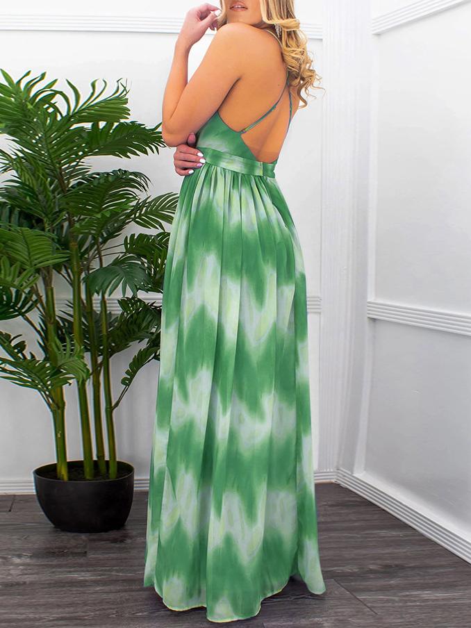 Gradient V-neck Suspender Long Dress - Maxi Dresses - INS | Online Fashion Free Shipping Clothing, Dresses, Tops, Shoes - 20-30 - 21/06/2021 - color-blue