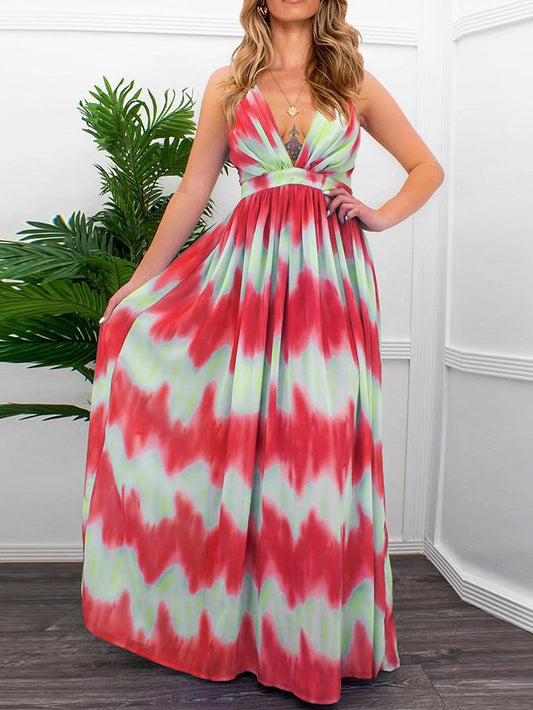 Gradient V-neck Suspender Long Dress - Maxi Dresses - INS | Online Fashion Free Shipping Clothing, Dresses, Tops, Shoes - 20-30 - 21/06/2021 - color-blue