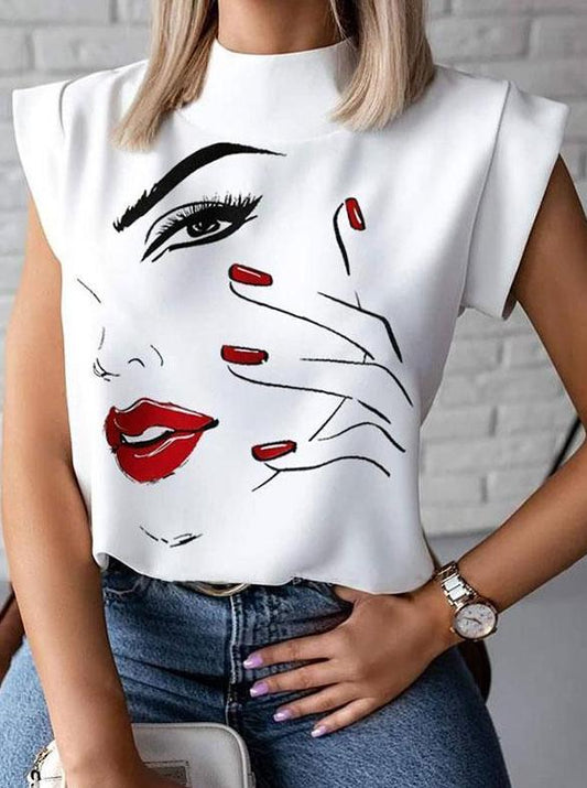 Graphic Print Sweet T-Shirt - Mx T-shirts - INS | Online Fashion Free Shipping Clothing, Dresses, Tops, Shoes - GMC-Mx-T-shirts - hotsales - Mx T-shirts