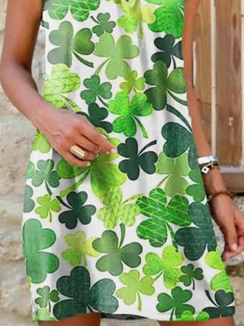 Halter Sleeveless Printed Casual Dress - Mini Dresses - INS | Online Fashion Free Shipping Clothing, Dresses, Tops, Shoes - 05/19/2021 - Category_Mini Dresses - Color_Green
