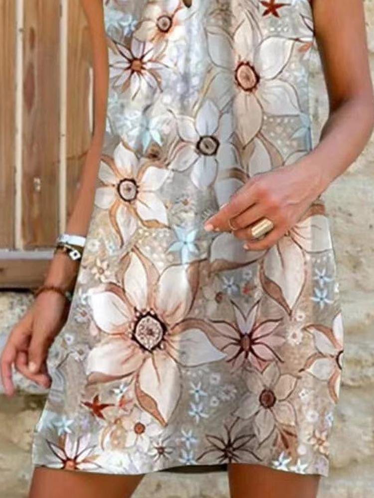 Halter Sleeveless Printed Casual Dress - Mini Dresses - INS | Online Fashion Free Shipping Clothing, Dresses, Tops, Shoes - 05/19/2021 - Category_Mini Dresses - Color_Green