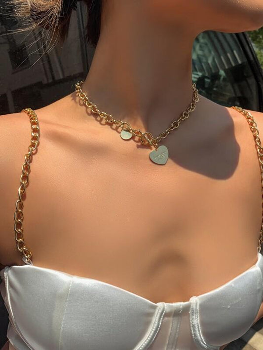 Heart Charm Chain Necklace - INS | Online Fashion Free Shipping Clothing, Dresses, Tops, Shoes