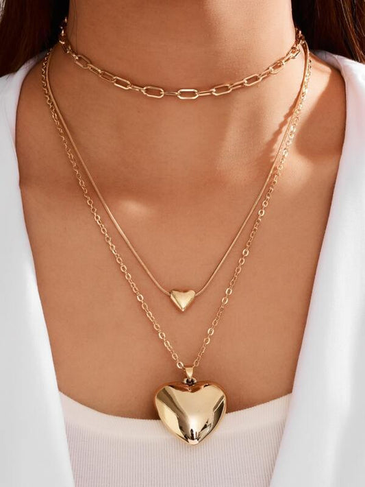 Heart Charm Layered Necklace - INS | Online Fashion Free Shipping Clothing, Dresses, Tops, Shoes