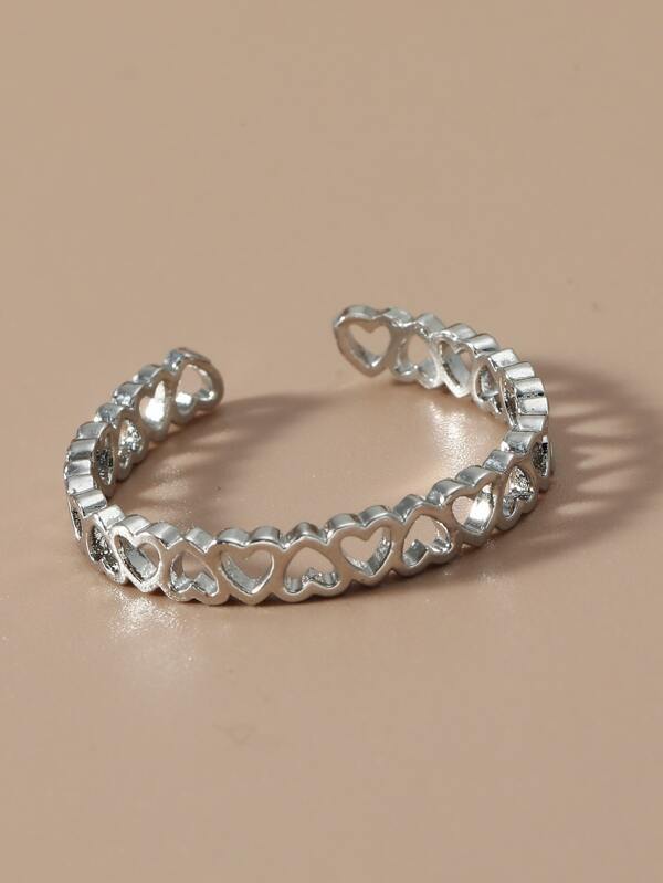Heart Detail Hollow Cuff Ring - INS | Online Fashion Free Shipping Clothing, Dresses, Tops, Shoes