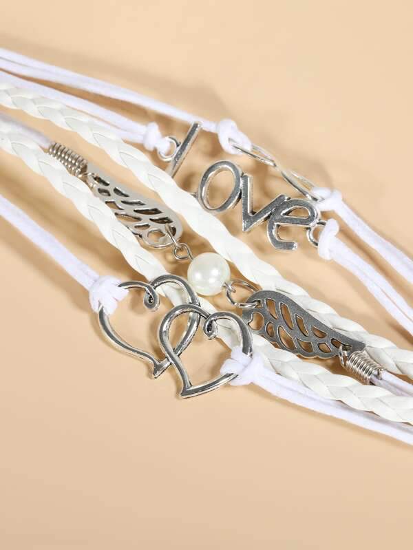 Heart Letter Layered Bracelet - INS | Online Fashion Free Shipping Clothing, Dresses, Tops, Shoes