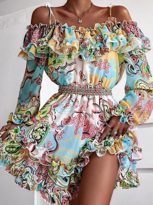 High Waist Floral Print Suspender Skirt - Mini Dresses - INS | Online Fashion Free Shipping Clothing, Dresses, Tops, Shoes - 01/07/2021 - 40-50 - color-multi