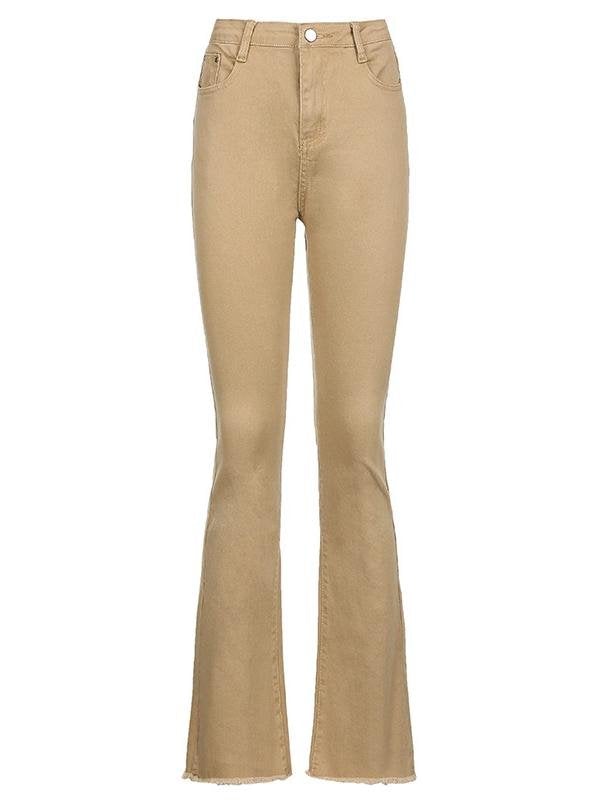 High Waist Slim Street Style Retro Flared Casual Pants - Pants - INS | Online Fashion Free Shipping Clothing, Dresses, Tops, Shoes - 12/05/2021 - Category_Pants - Color_Black