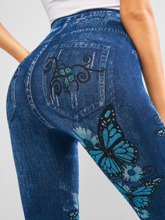 High Waisted 3D Print Butterfly Jeggings - INS | Online Fashion Free Shipping Clothing, Dresses, Tops, Shoes