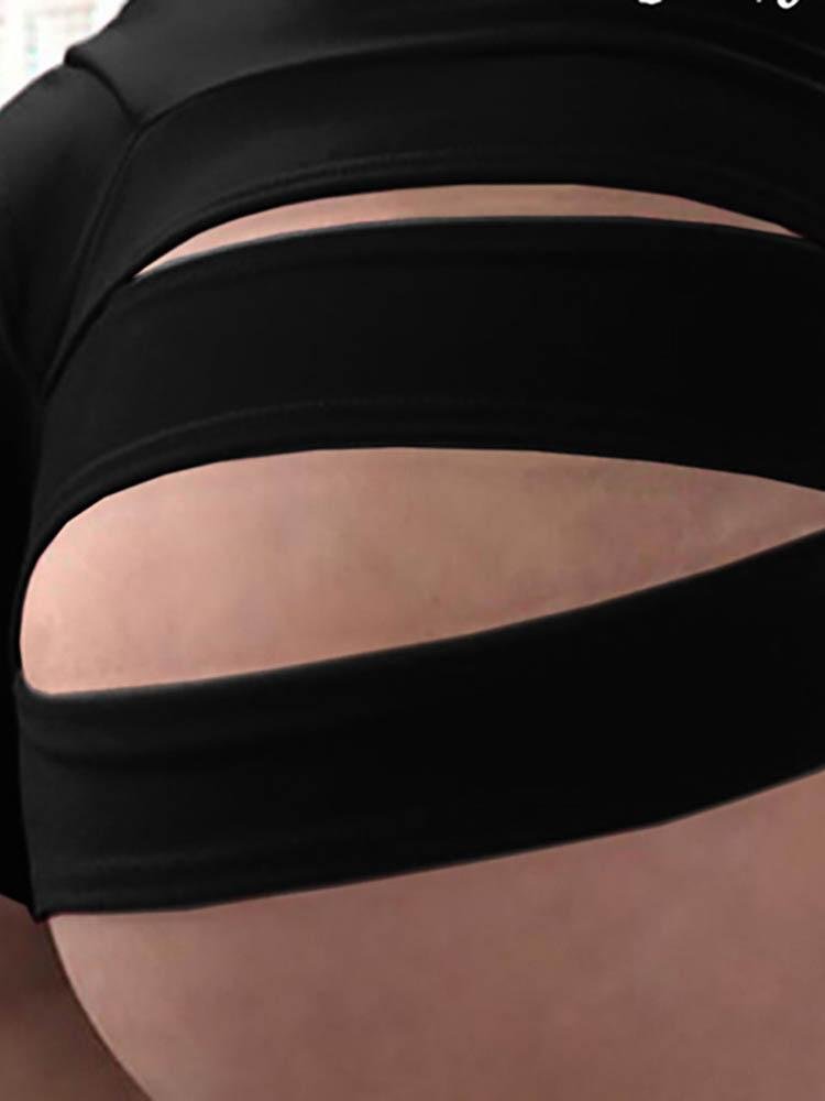 High Waisted Letter Print Butt Lifting Cutout Yoga Shorts - Yoga Shorts - INS | Online Fashion Free Shipping Clothing, Dresses, Tops, Shoes - 30/04/2021 - Color_Black - Color_Red