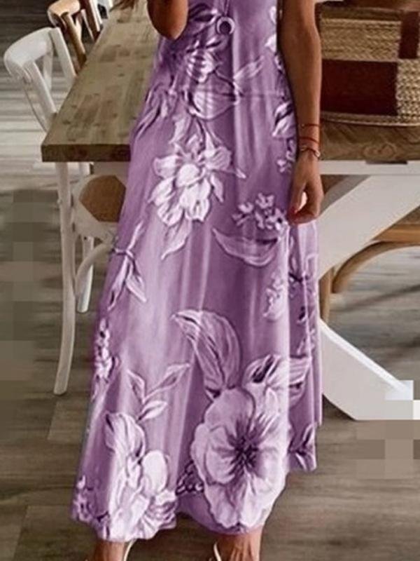 Holiday Dress With Sling Print Maxi Dress - Maxi Dresses - INS | Online Fashion Free Shipping Clothing, Dresses, Tops, Shoes - 05/19/2021 - Category_Maxi Dresses - Color_Blue
