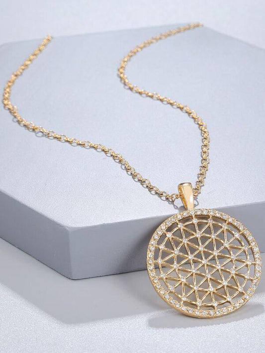 Hollow Out Round Charm Necklace - INS | Online Fashion Free Shipping Clothing, Dresses, Tops, Shoes
