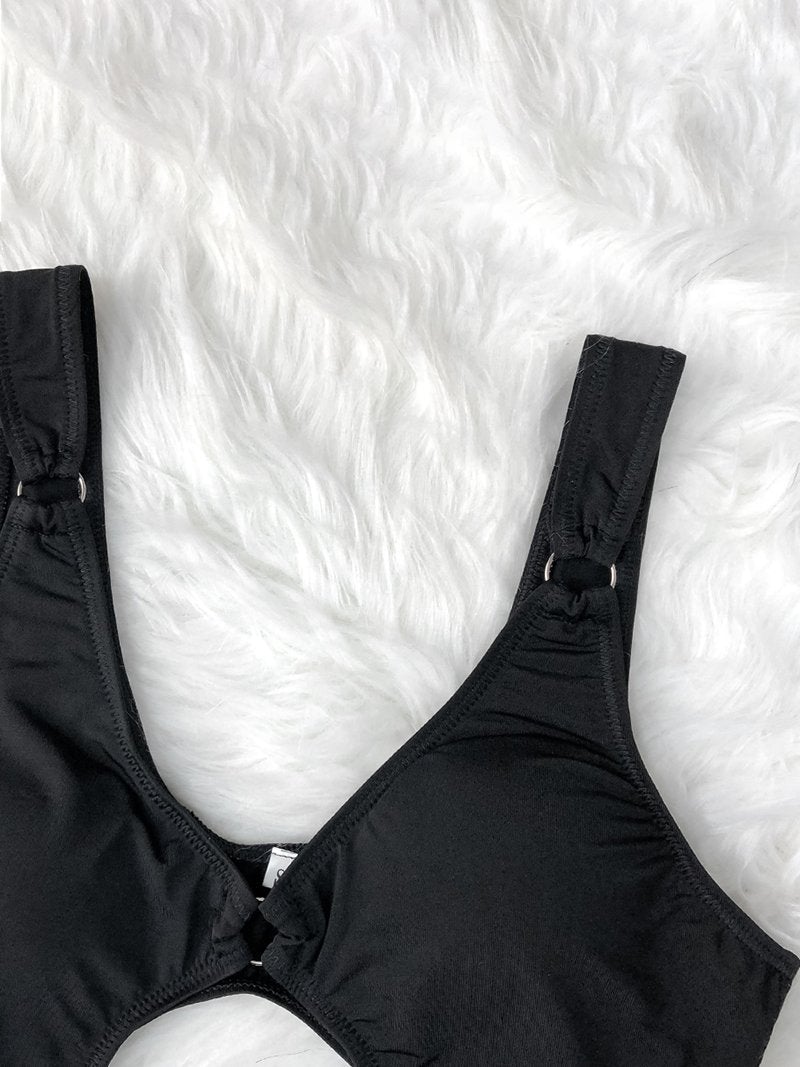 Hollow Strap Chic Swimsuit One-piece Bikini - Swimsuits - INS | Online Fashion Free Shipping Clothing, Dresses, Tops, Shoes - 06/04/2021 - 2XL - Black