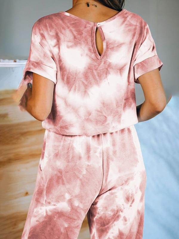 Homewear Short-sleeved Tie-dye Printed Pajamas - Pajama Sets - INS | Online Fashion Free Shipping Clothing, Dresses, Tops, Shoes - 13/05/2021 - 13052021 - 130521