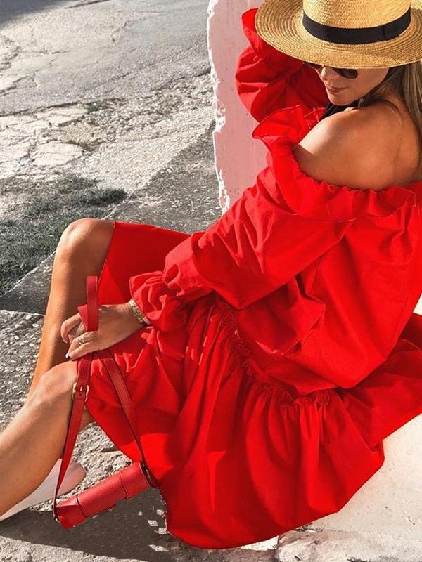 Irregular One-shoulder Dress - Midi Dresses - INS | Online Fashion Free Shipping Clothing, Dresses, Tops, Shoes - 17/06/2021 - 30-40 - color-black