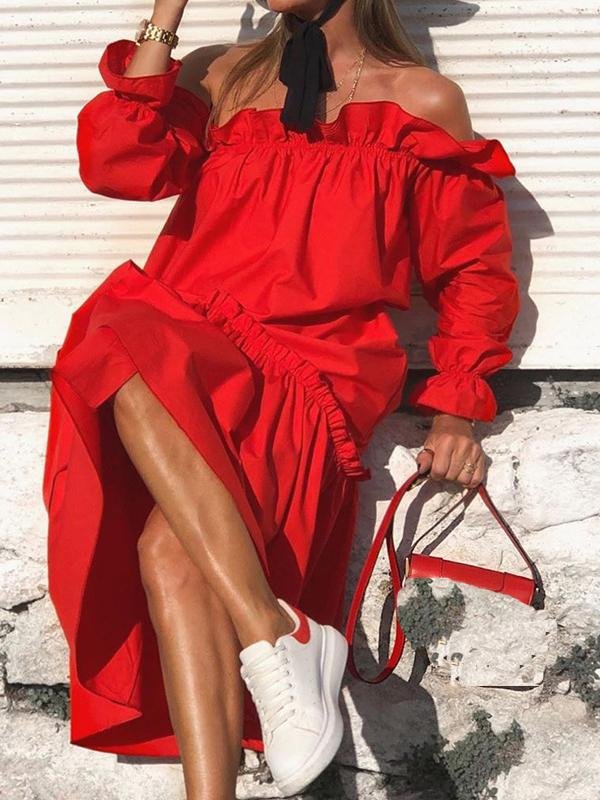 Irregular One-shoulder Dress - Midi Dresses - INS | Online Fashion Free Shipping Clothing, Dresses, Tops, Shoes - 17/06/2021 - 30-40 - color-black